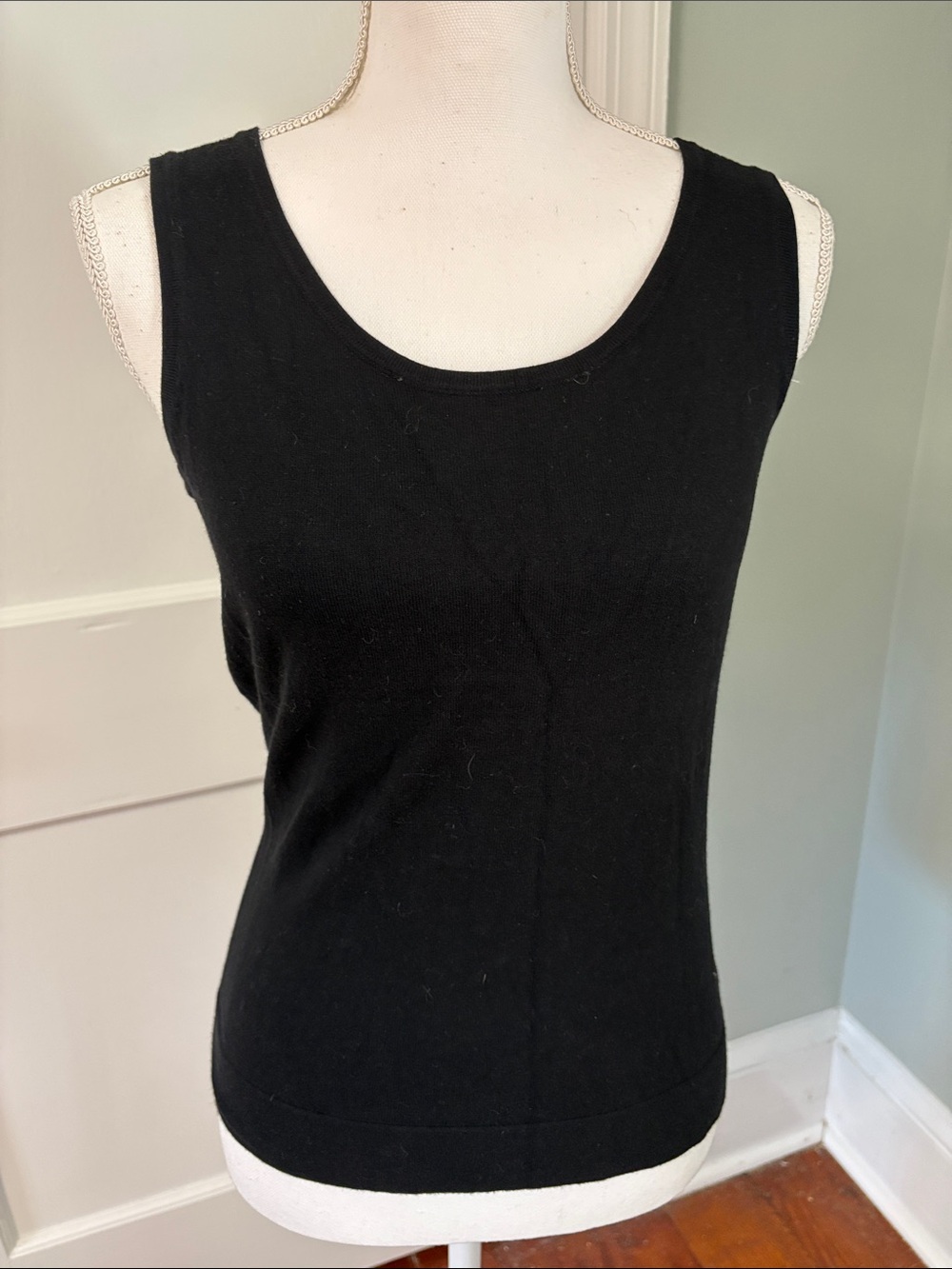 August Silk Classic Black Tank Top Cotton Blend Size Small
